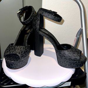 Michael Kors Signature Leather Platform Heels